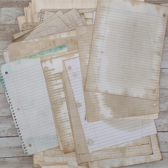 Dyed Paper Seconds: Imperfect Eco Dyed Paper Mix with Dictionary Prints - Picture 4 of 13